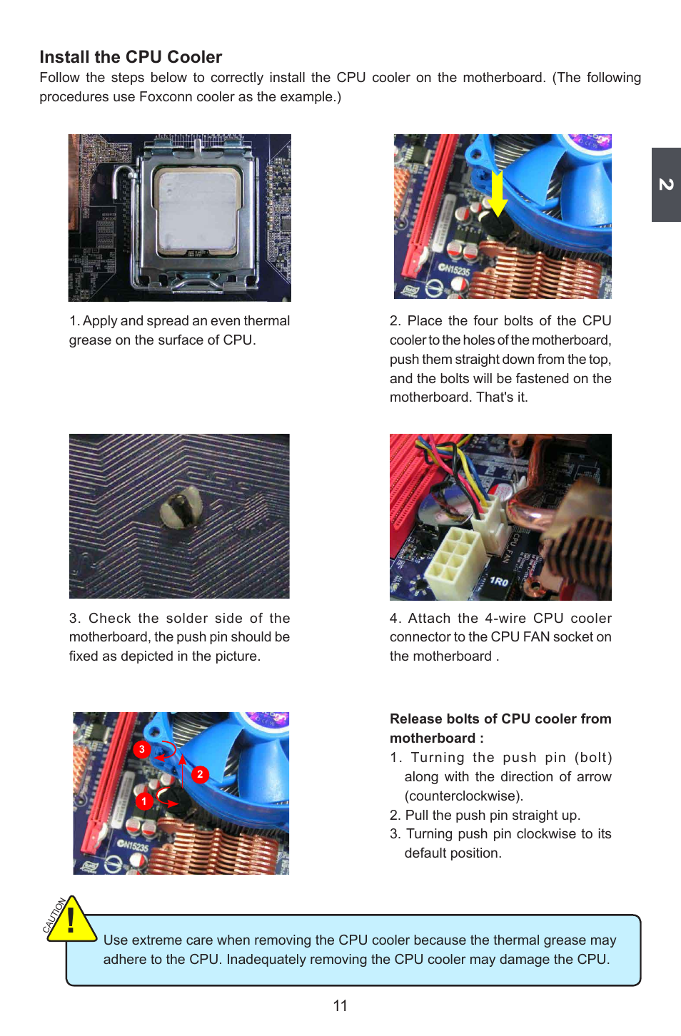 Install the cpu cooler | Foxconn Avenger User Manual | Page 18 / 119
