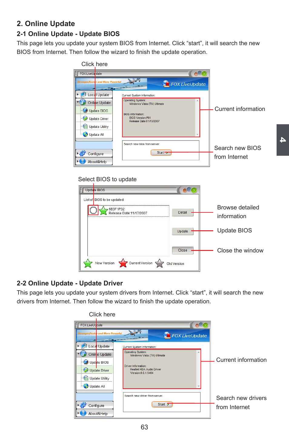 Online update | Foxconn Avenger User Manual | Page 70 / 119