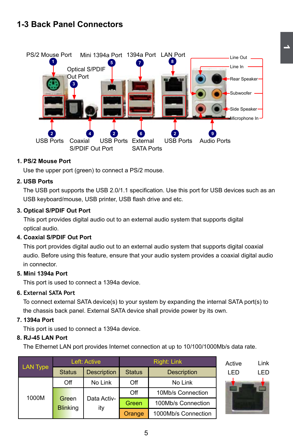 3 back panel connectors | Foxconn ELA User Manual | Page 12 / 117