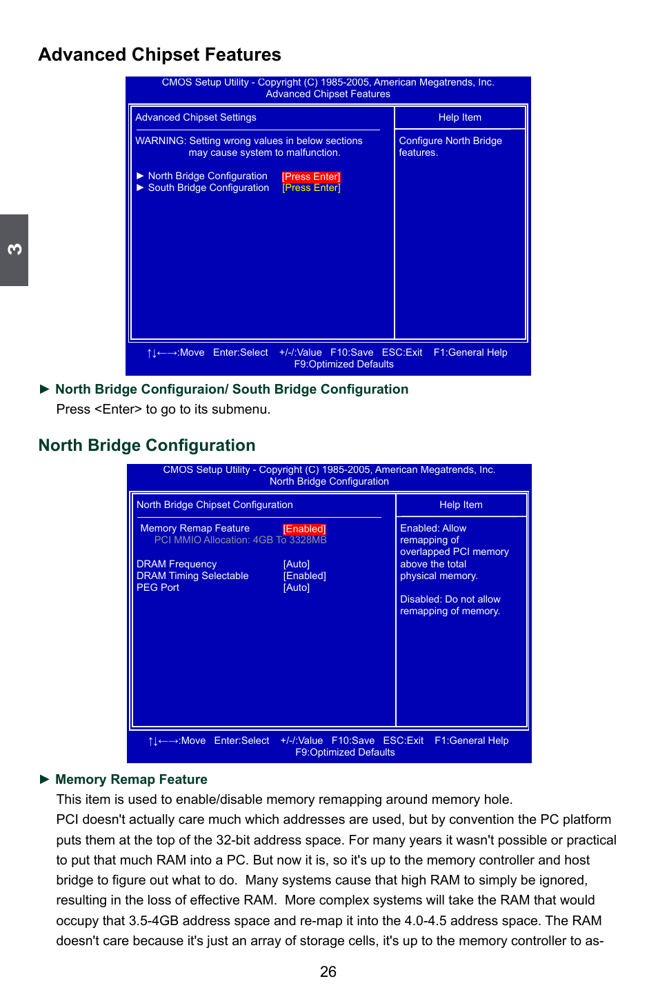 Advanced chipset features, North bridge configuration | Foxconn ELA User Manual | Page 33 / 117