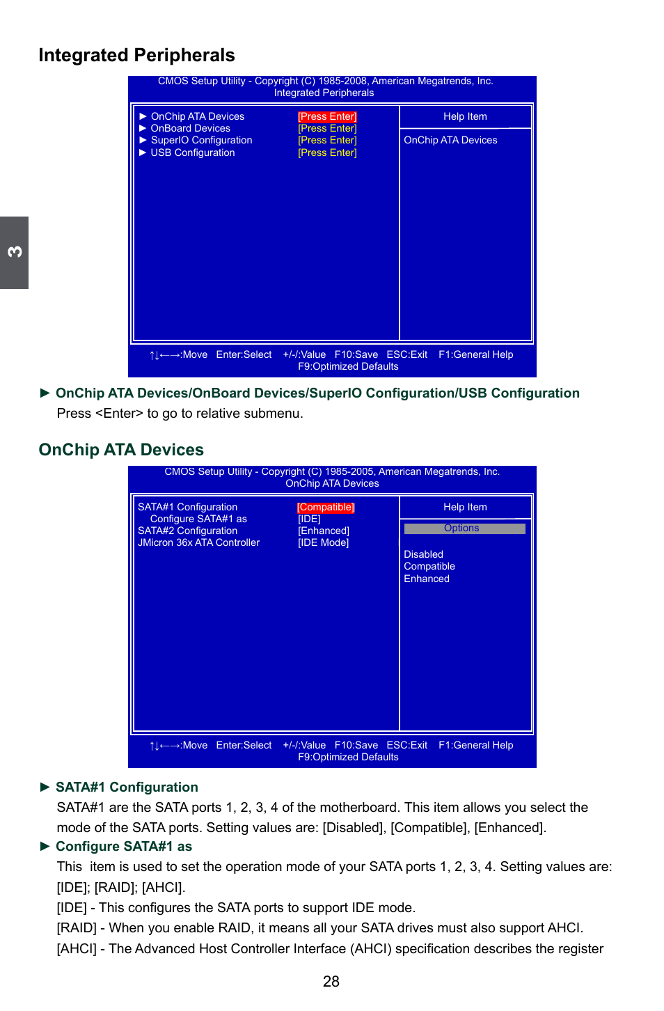 Integrated peripherals, Onchip ata devices | Foxconn ELA User Manual | Page 35 / 117