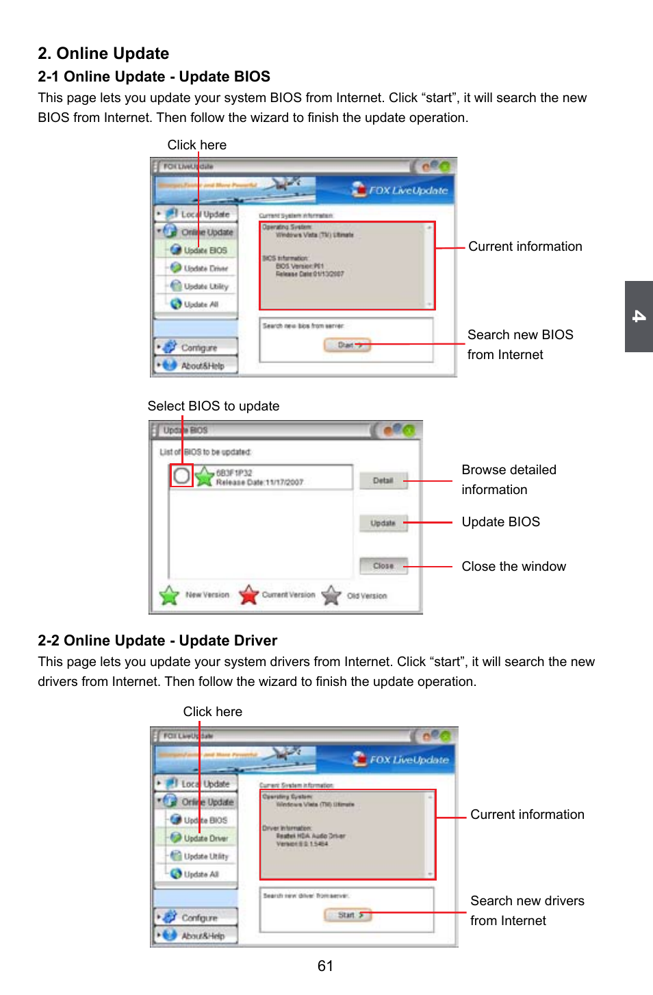 Online update | Foxconn ELA User Manual | Page 68 / 117