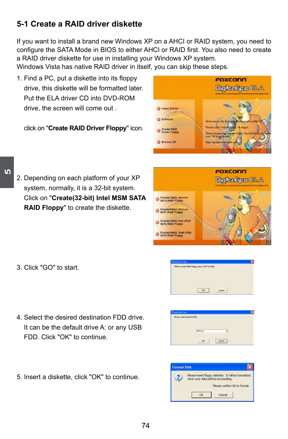 1 create a raid driver diskette | Foxconn ELA User Manual | Page 81 / 117