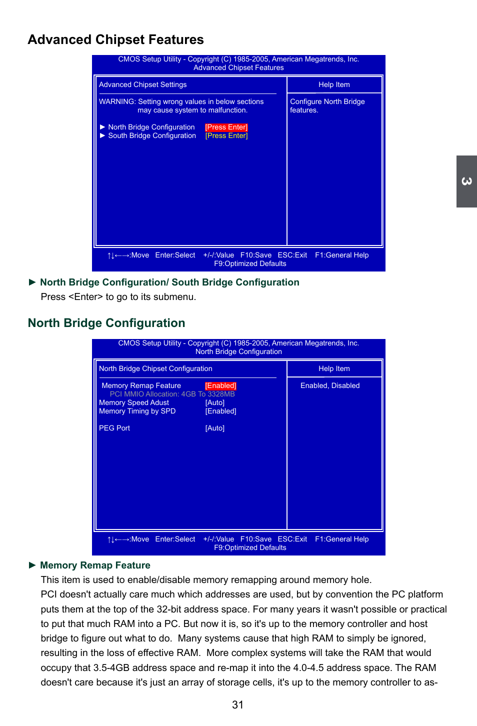 Advanced chipset features, North bridge configuration | Foxconn P45A User Manual | Page 38 / 116