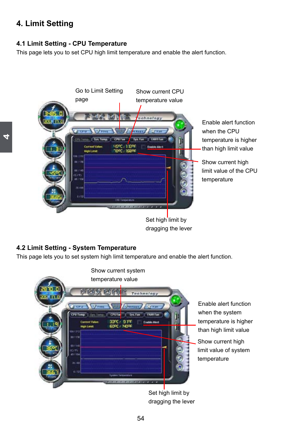 Limit setting | Foxconn P45A User Manual | Page 61 / 116