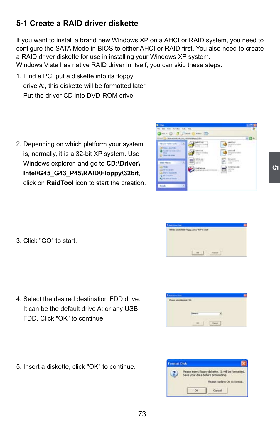 1 create a raid driver diskette | Foxconn P45A User Manual | Page 80 / 116