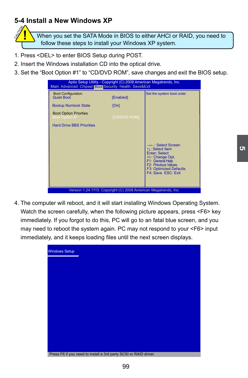 4 install a new windows xp | Foxconn Q45M User Manual | Page 106 / 113