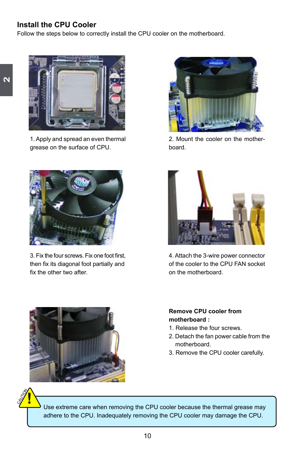 Install the cpu cooler | Foxconn Q45M User Manual | Page 17 / 113