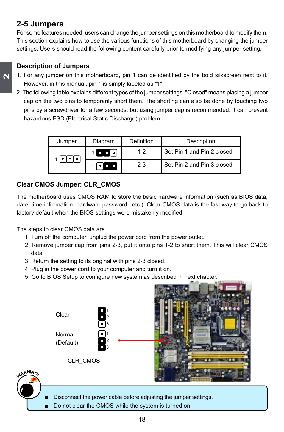 5 jumpers | Foxconn Q45M User Manual | Page 25 / 113