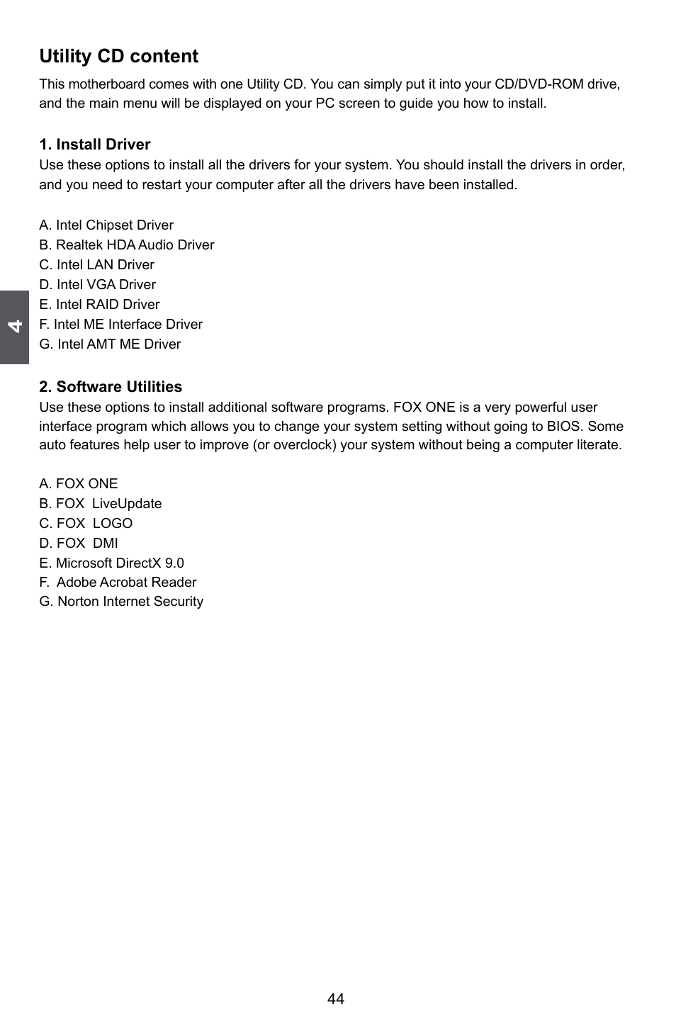 Utility cd content | Foxconn Q45M User Manual | Page 51 / 113
