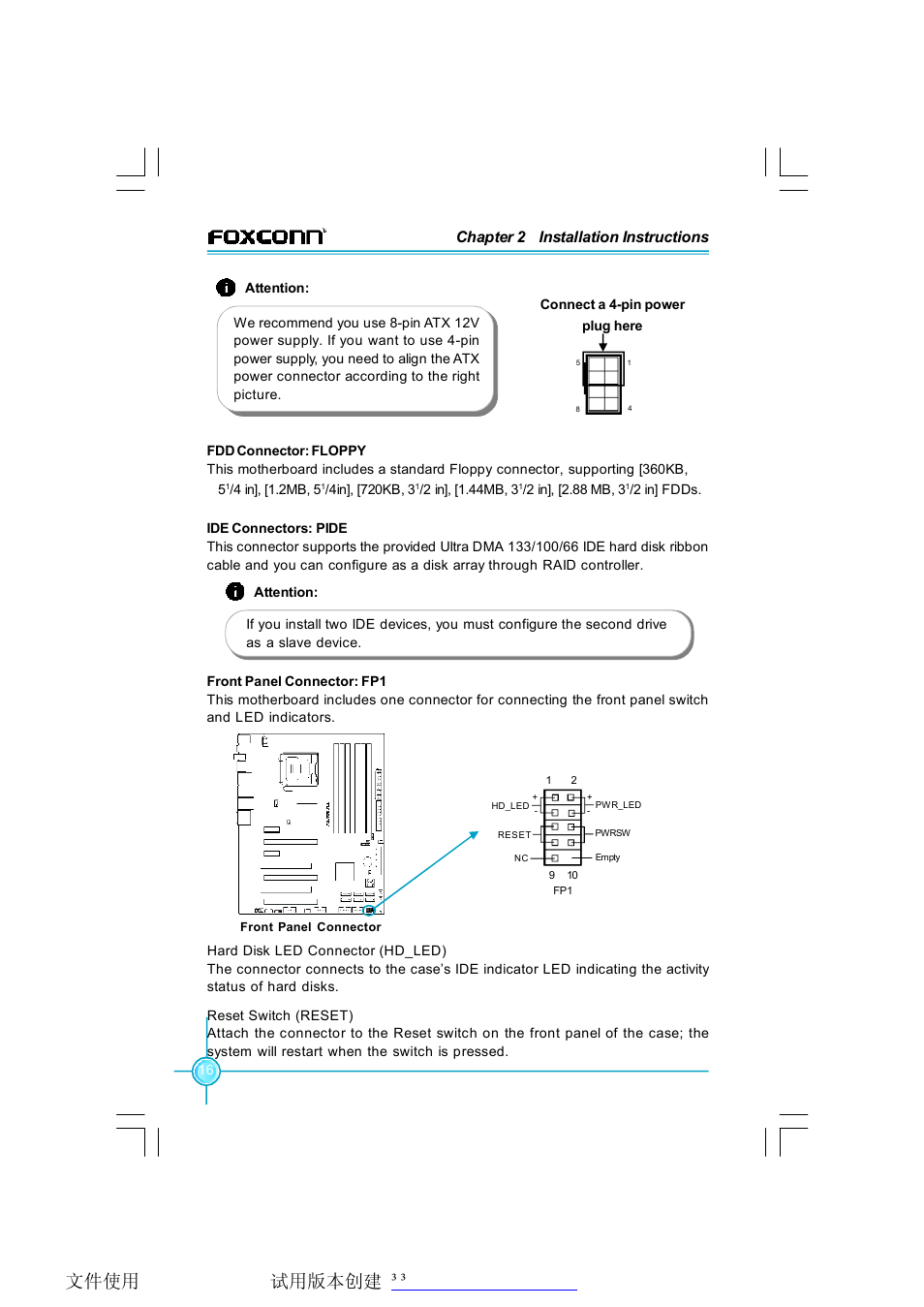Chapter 2 installation instructions | Foxconn X38A User Manual | Page 22 / 84