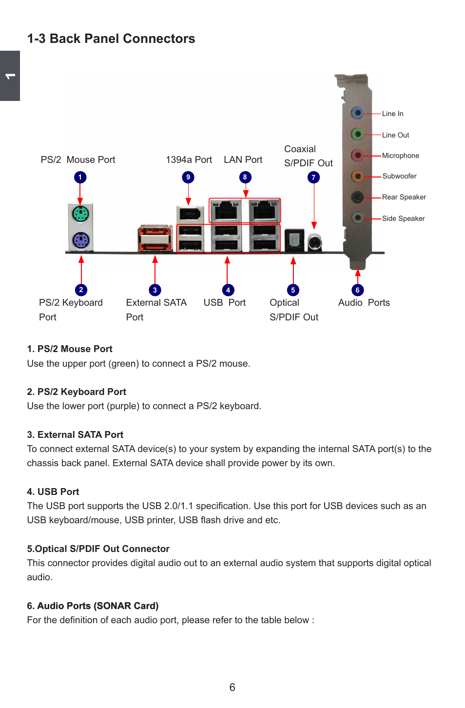 3 back panel connectors | Foxconn BLACKOPS User Manual | Page 13 / 120