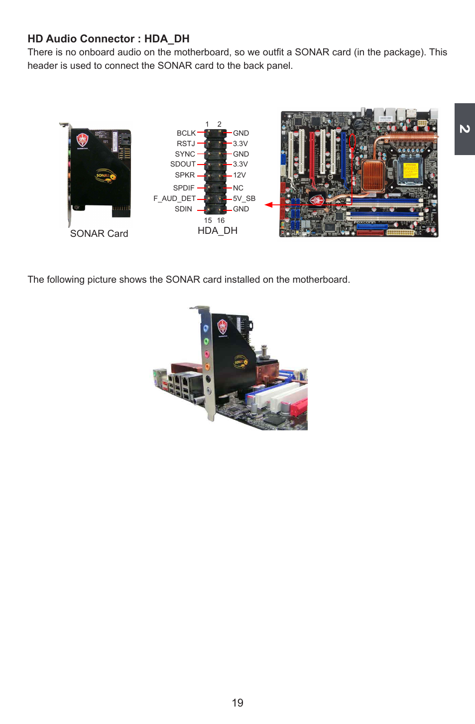 Hd audio connector : hda_dh | Foxconn BLACKOPS User Manual | Page 26 / 120