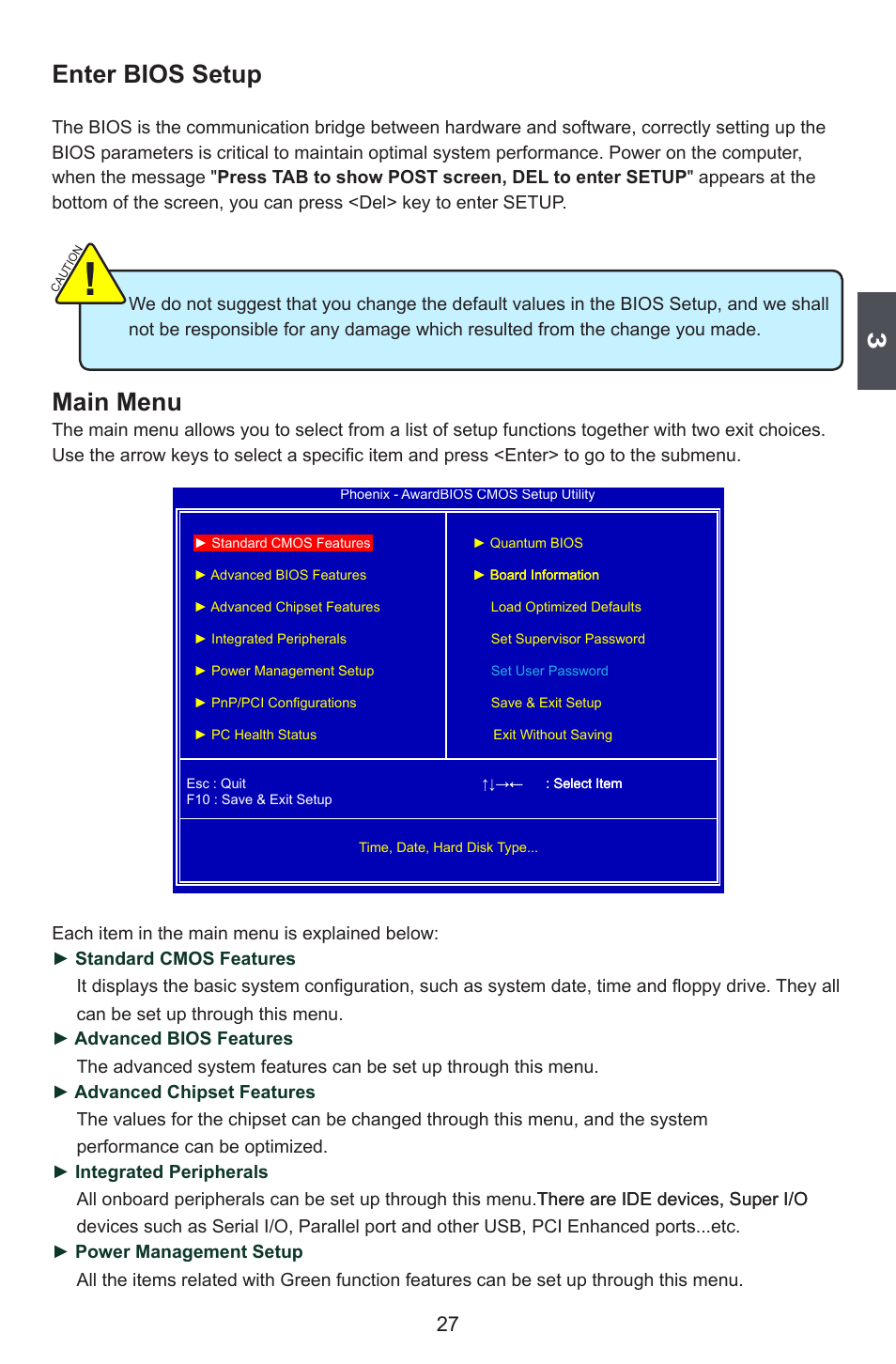 Enter bios setup, Main menu | Foxconn BLACKOPS User Manual | Page 34 / 120