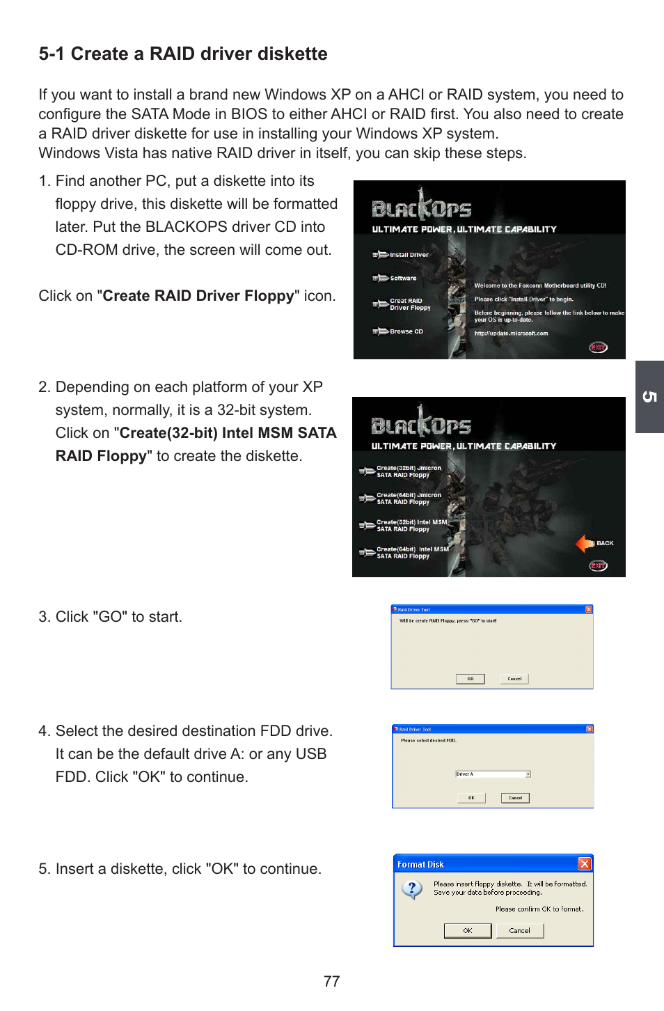 1 create a raid driver diskette | Foxconn BLACKOPS User Manual | Page 84 / 120