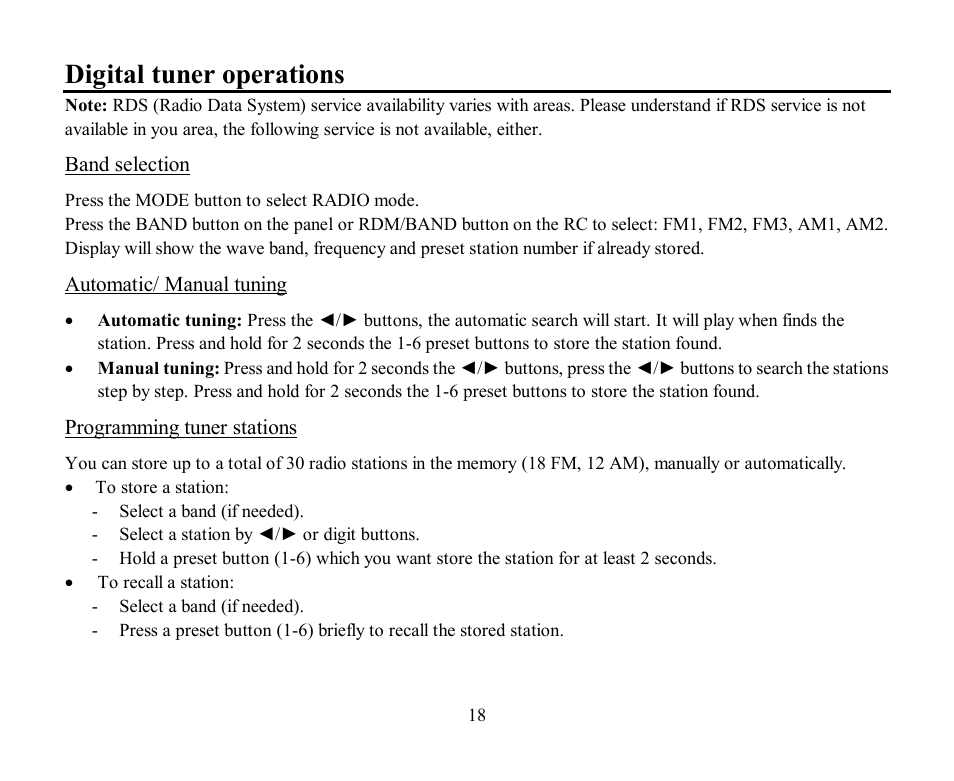 Digital tuner operations | Hyundai H-CMMD4044 User Manual | Page 18 / 77