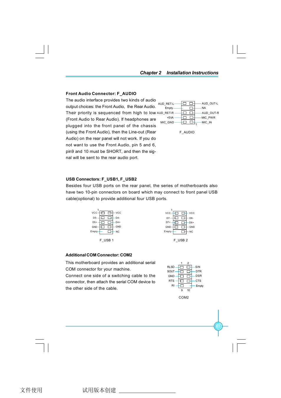 Chapter 2 installation instructions | Foxconn 6497MC-RSH User Manual | Page 21 / 55
