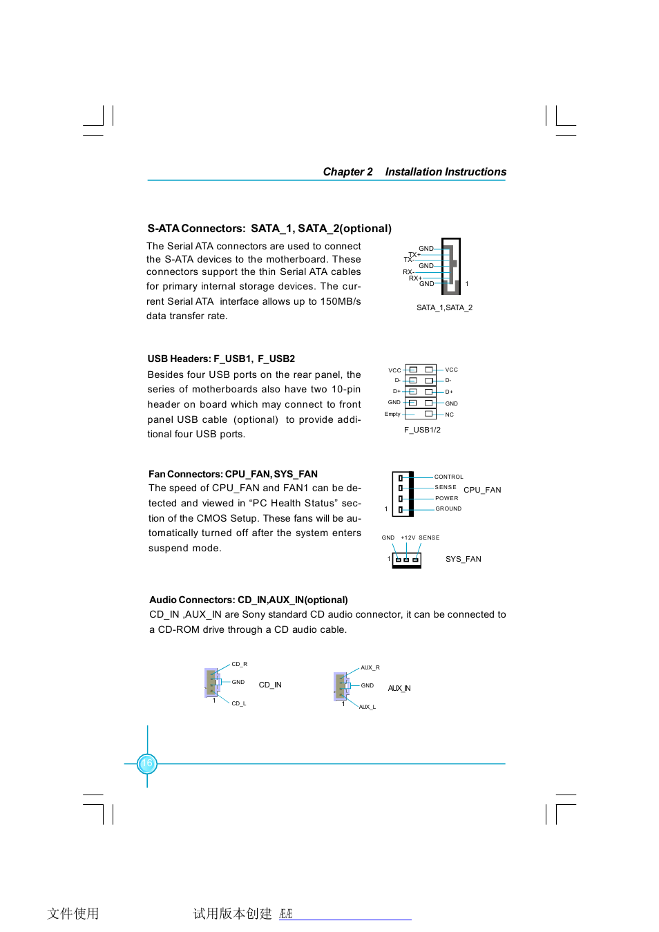 Chapter 2 installation instructions, S-ata connectors: sata_1, sata_2(optional) | Foxconn 661FX7MI-RS User Manual | Page 23 / 83