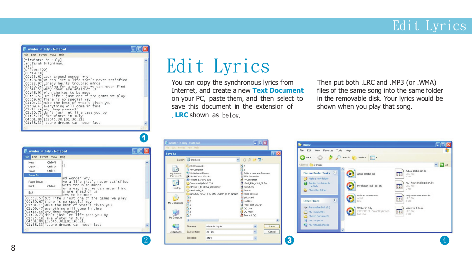 页 10, Edit lyrics | Curtis MP2050UK User Manual | Page 10 / 19