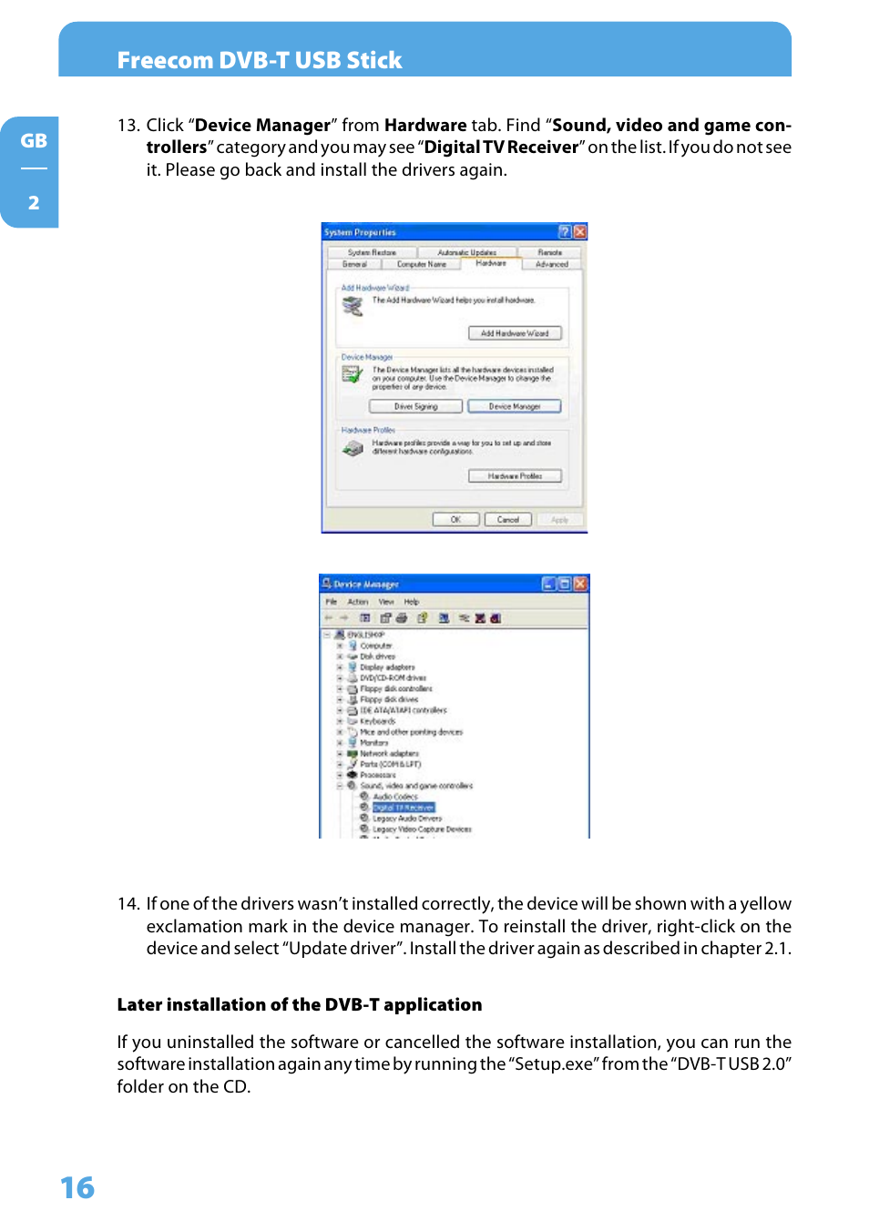 Freecom dvb-t usb stick | Freecom DVB T USB STICK User Manual | Page 16 / 34