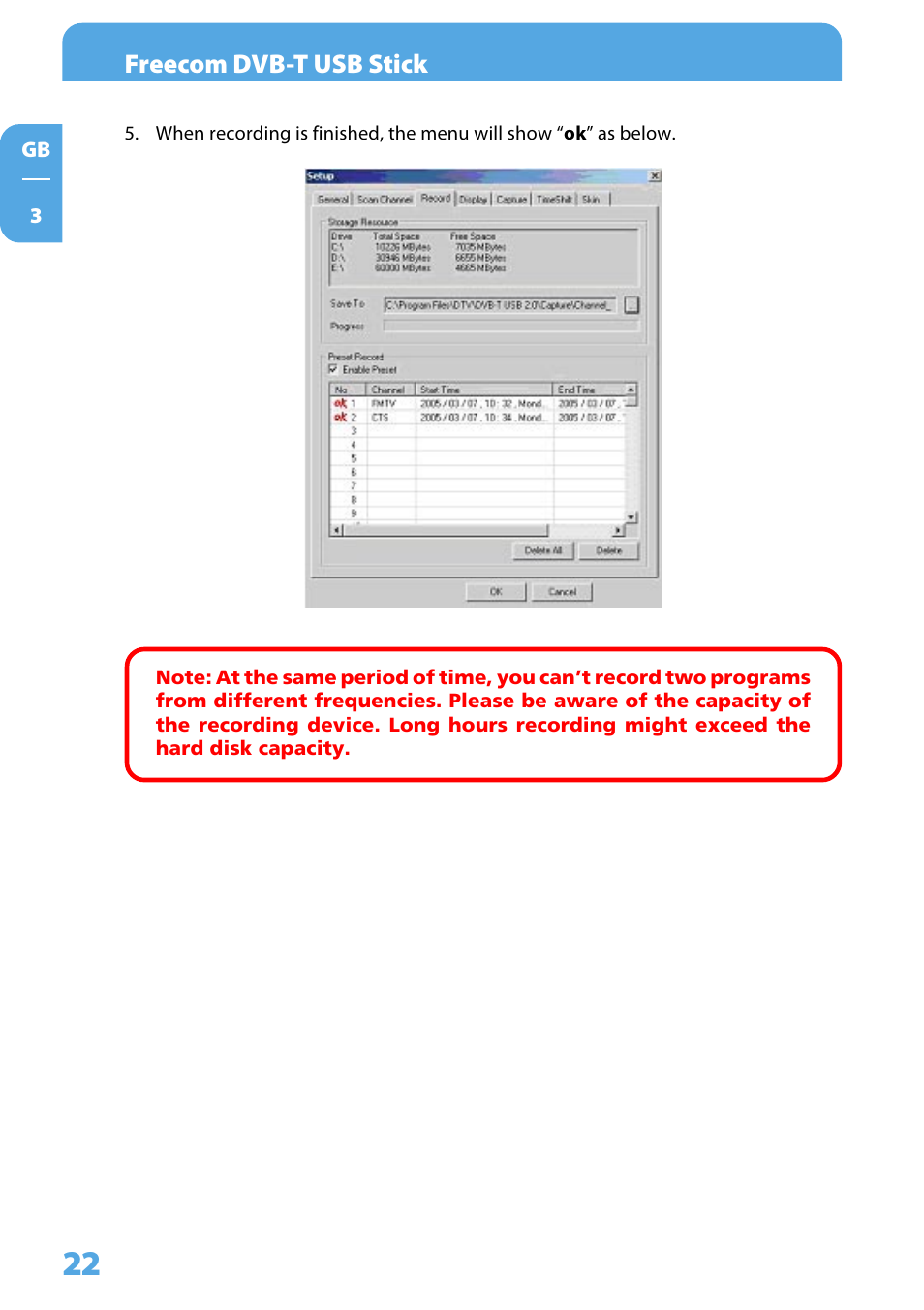Freecom DVB T USB STICK User Manual | Page 22 / 34
