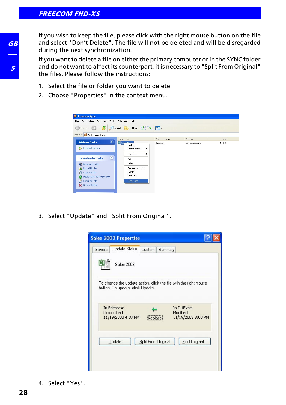 Freecom FHD-XS User Manual | Page 28 / 47
