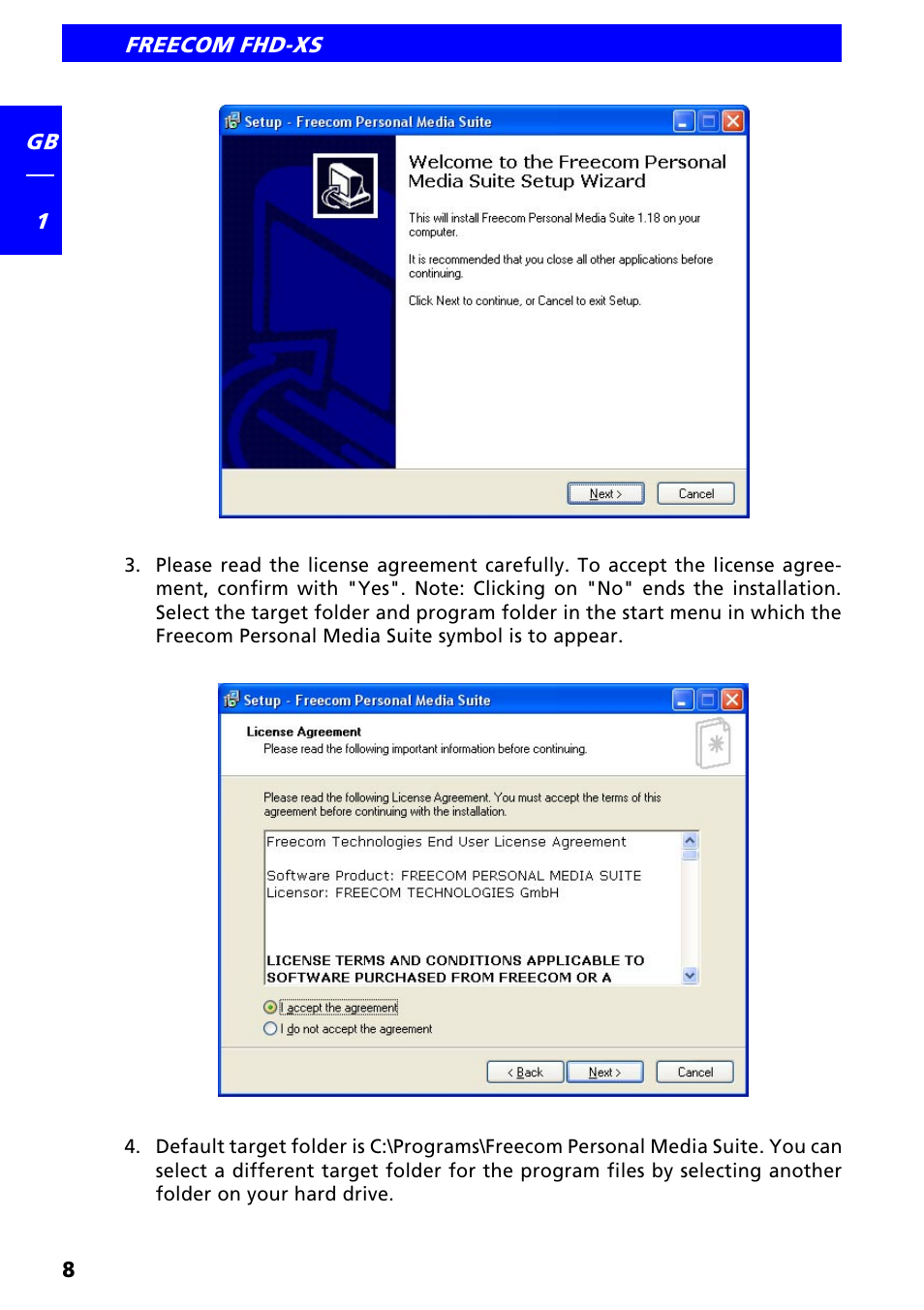 Freecom FHD-XS User Manual | Page 8 / 47