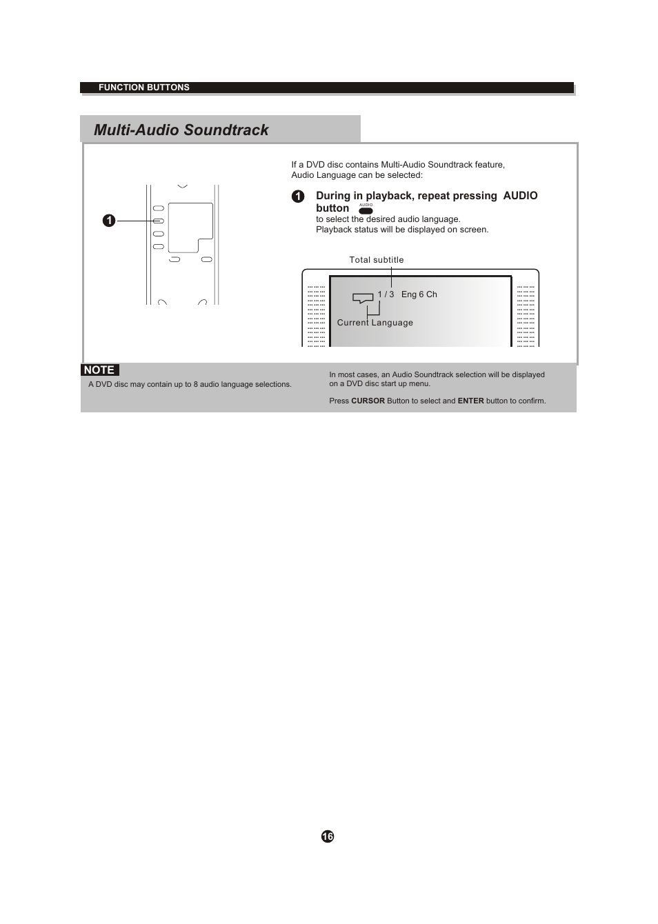 Т³гж 20, Multi-audio soundtrack | Curtis DVD504 User Manual | Page 20 / 34