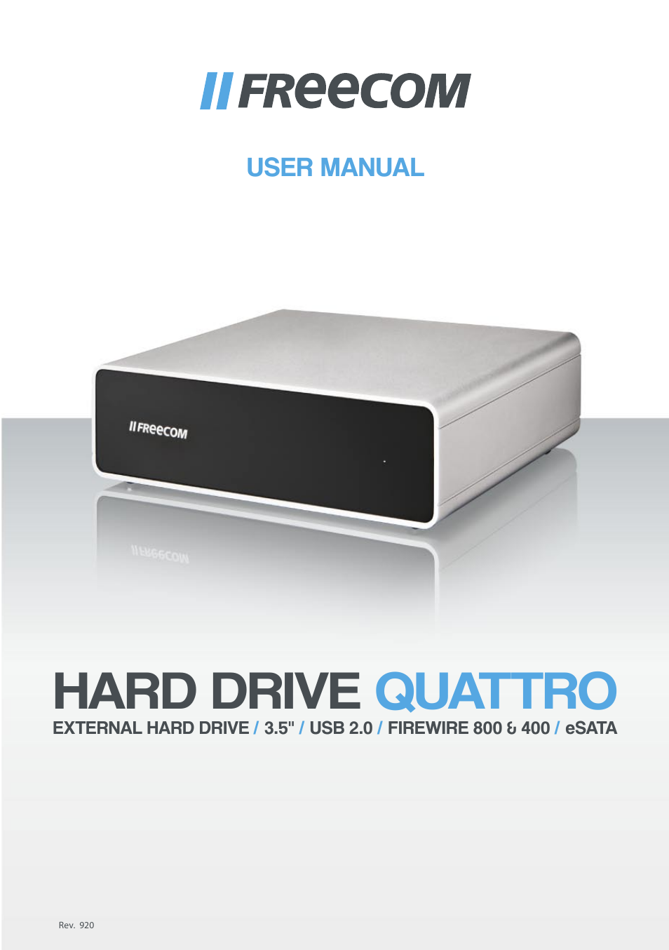 Freecom Hard Drive Quattro 2.0 User Manual User Manual | 20 pages