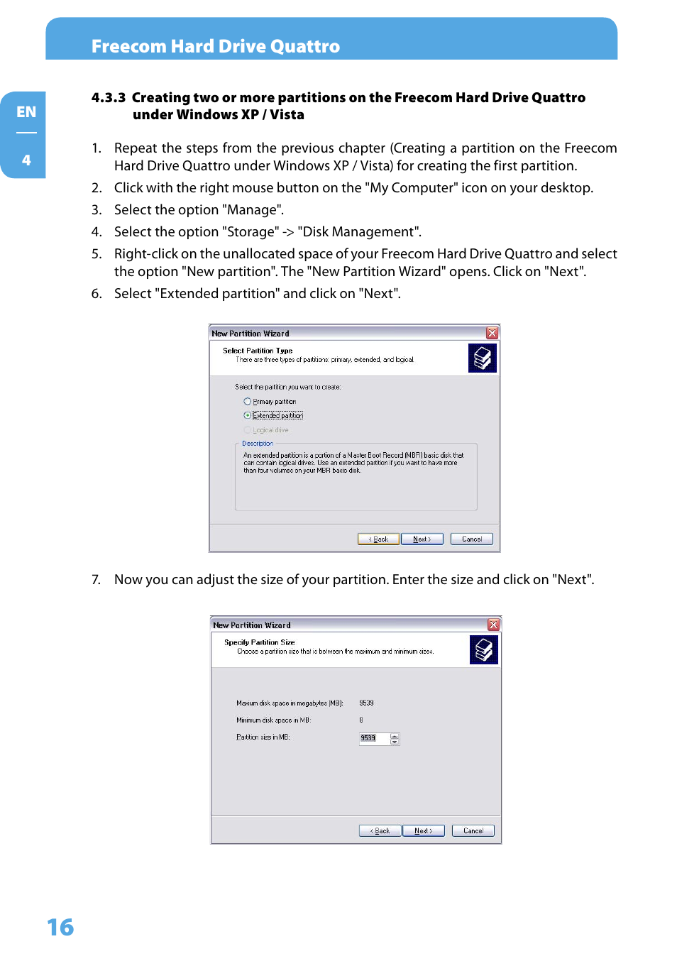 Freecom hard drive quattro | Freecom Hard Drive Quattro 2.0 User Manual User Manual | Page 16 / 20