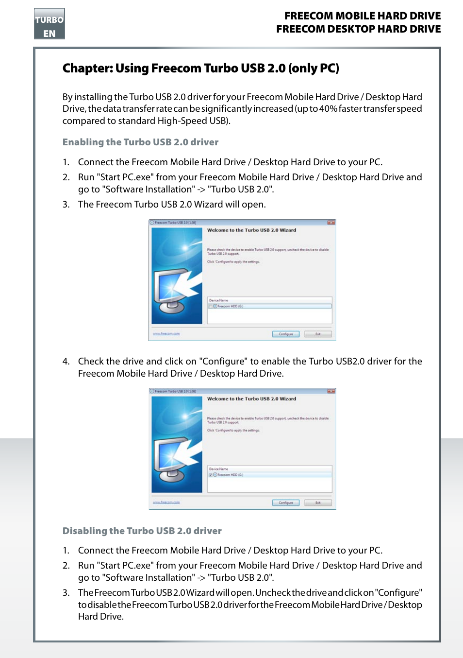 Freecom Mobile Drive Classic II Turbo USB User Manual | 1 page
