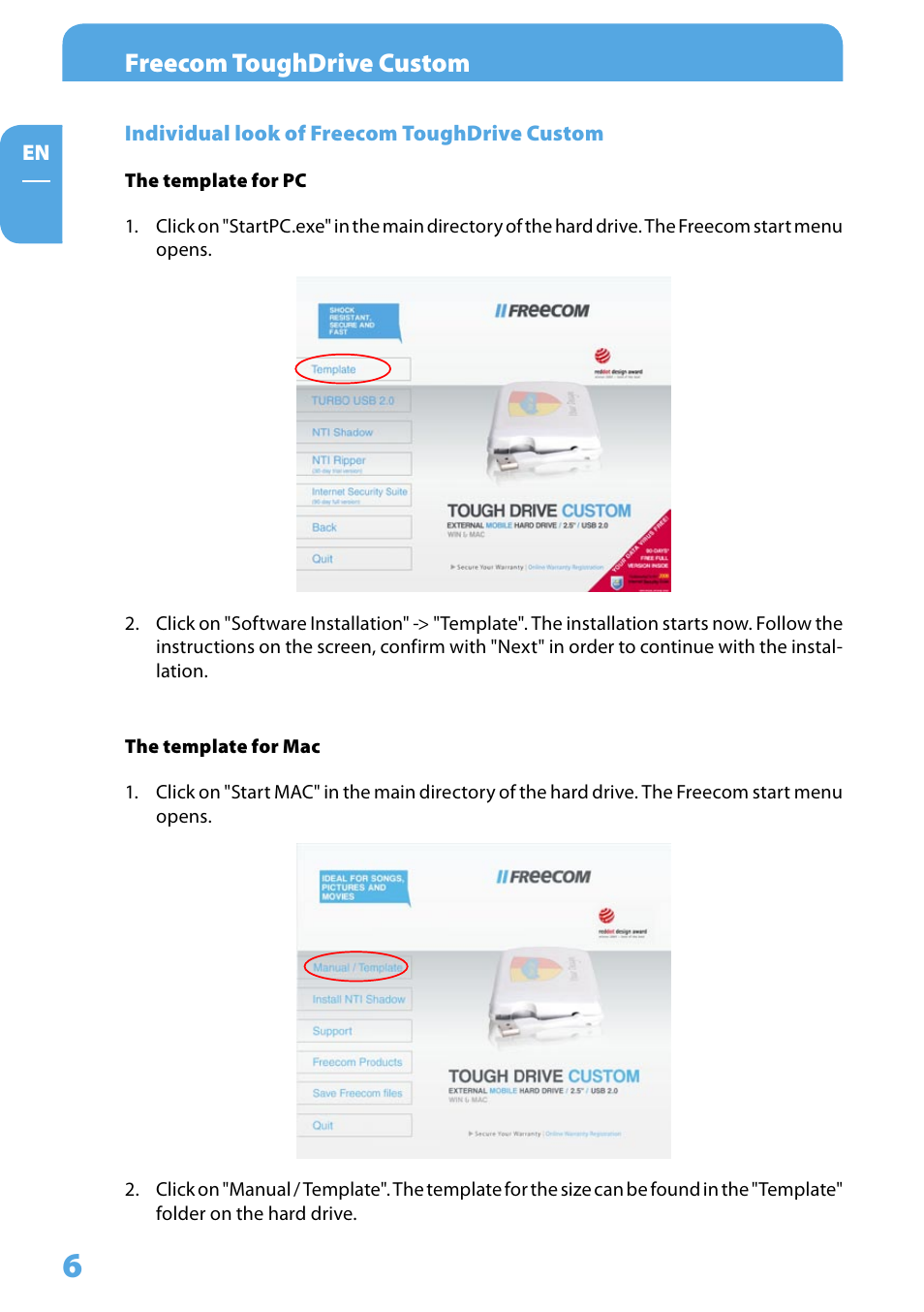 Individual look of freecom toughdrive custom, Freecom toughdrive custom | Freecom Tough Drive Custom User Manual | Page 6 / 30