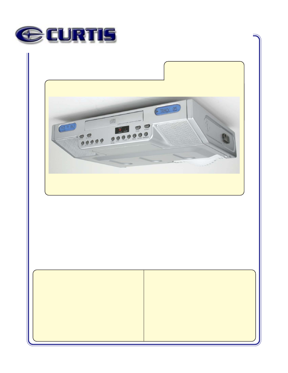 Curtis CR2608 User Manual | 1 page