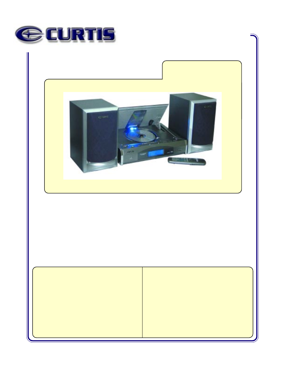 Curtis RCD847 User Manual | 1 page