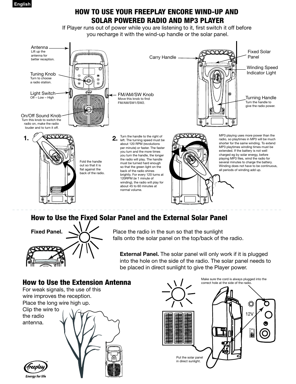 Freeplay Energy Encore Player User Manual | 4 pages
