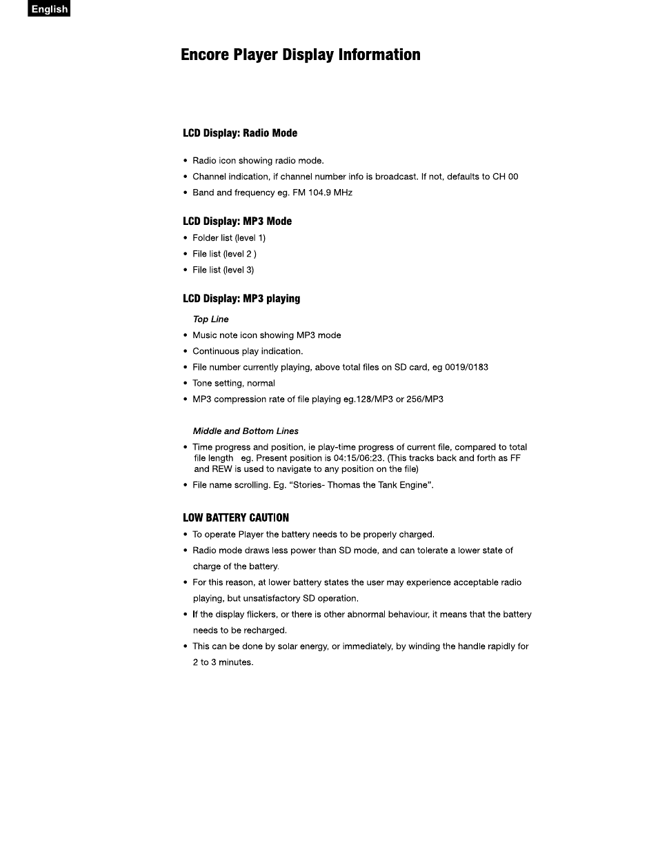 Freeplay Energy Encore Player User Manual | Page 4 / 4