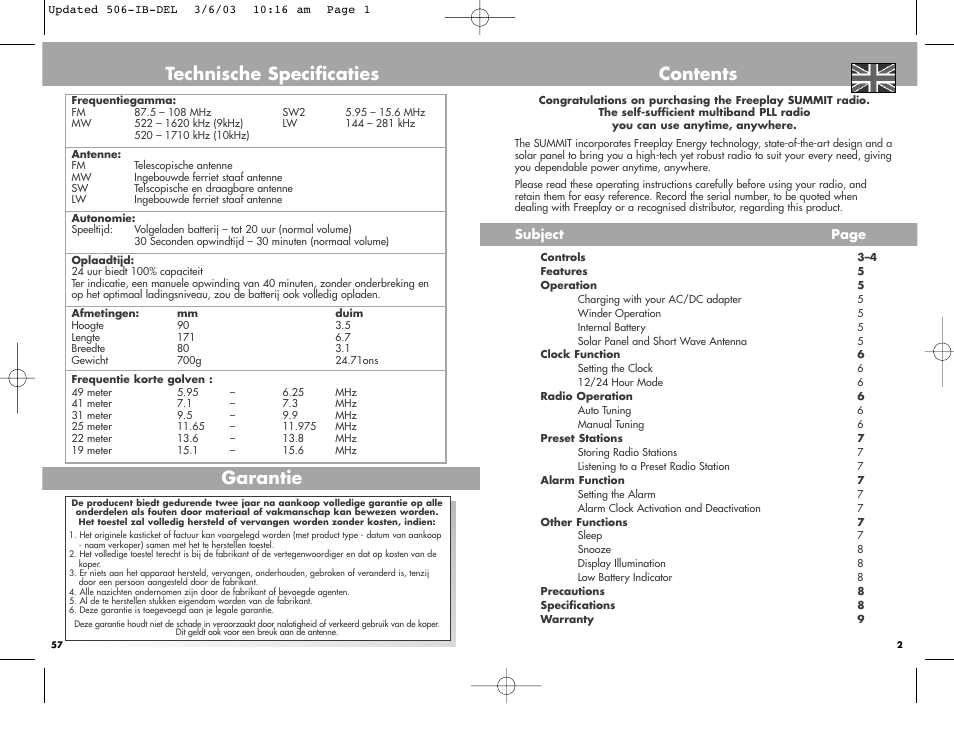 Freeplay Energy Summit User Manual | 30 pages
