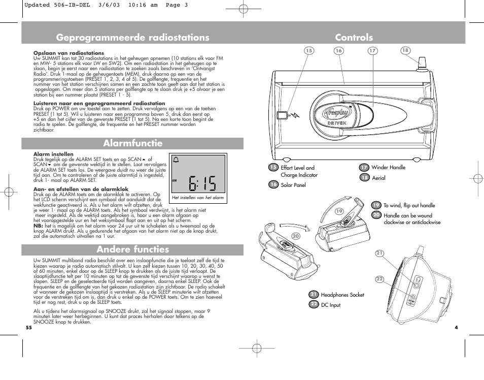 Controls | Freeplay Energy Summit User Manual | Page 3 / 30