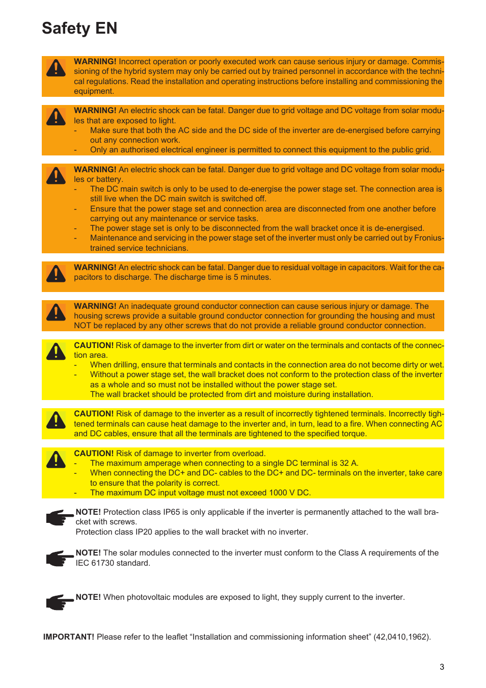 Safety en | Fronius Symo Hybrid User Manual | Page 5 / 52