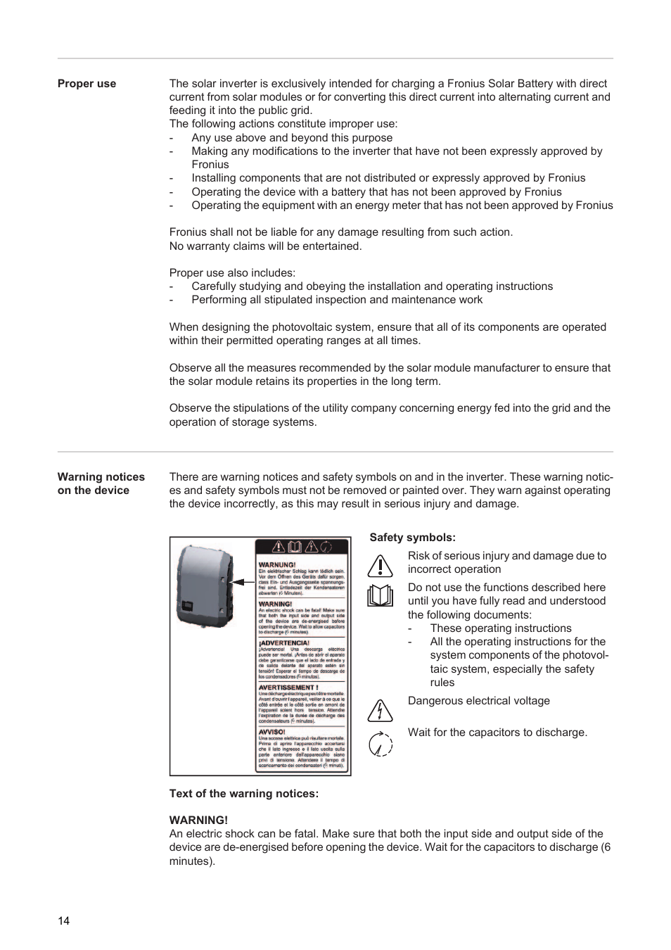 Fronius Energy Package User Manual | Page 16 / 128