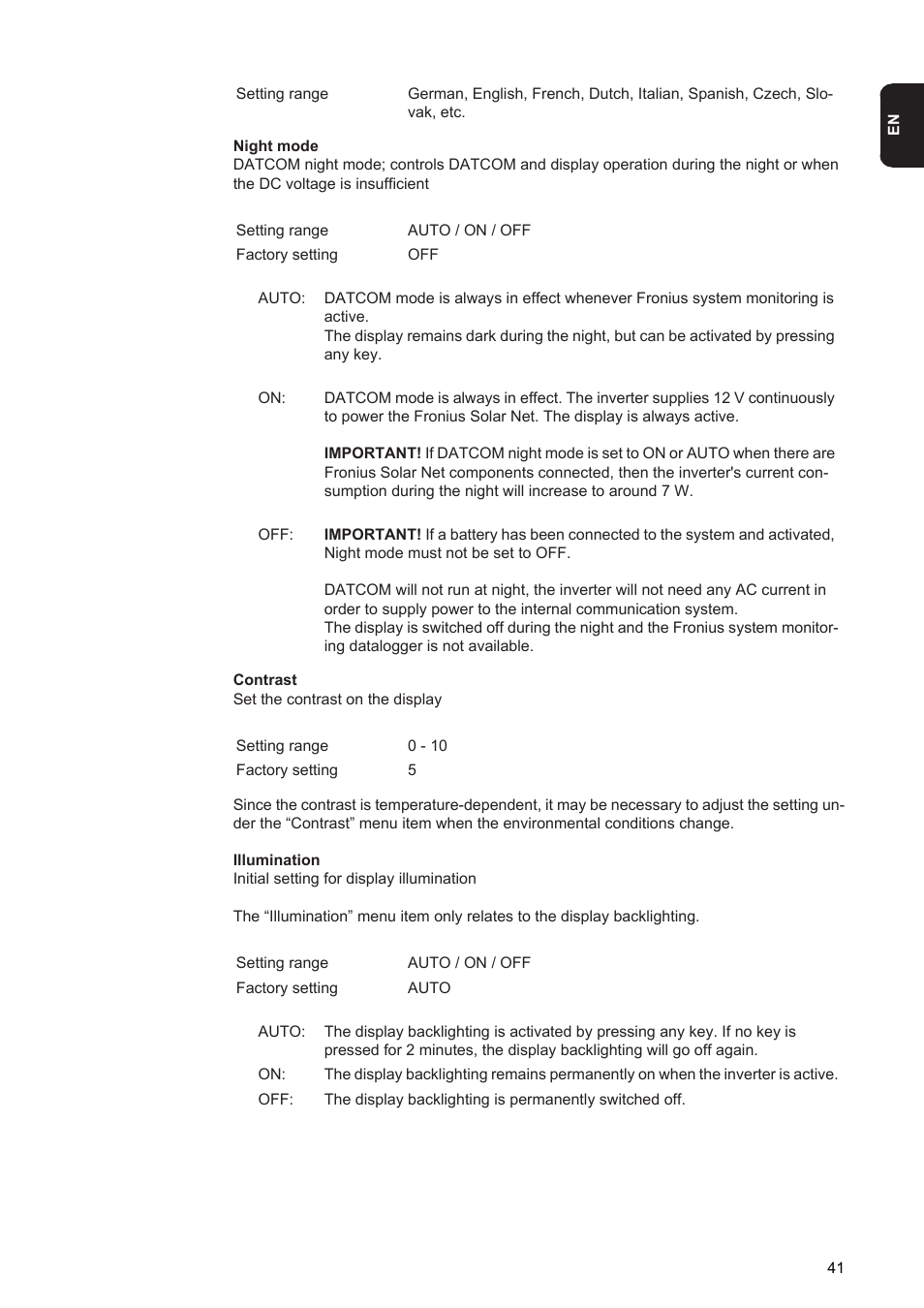 Fronius Energy Package User Manual | Page 43 / 128