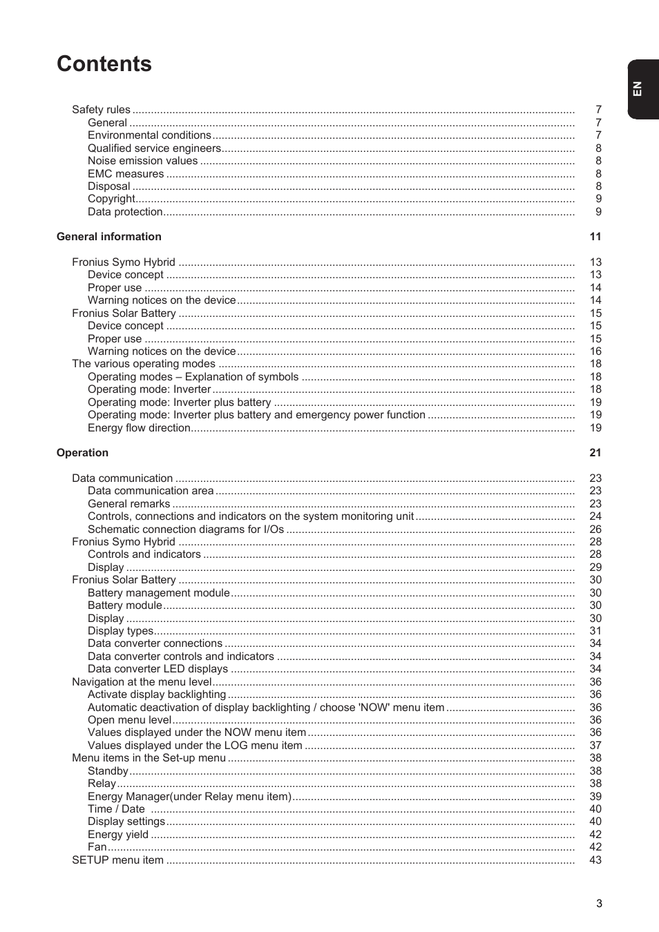 Fronius Energy Package User Manual | Page 5 / 128