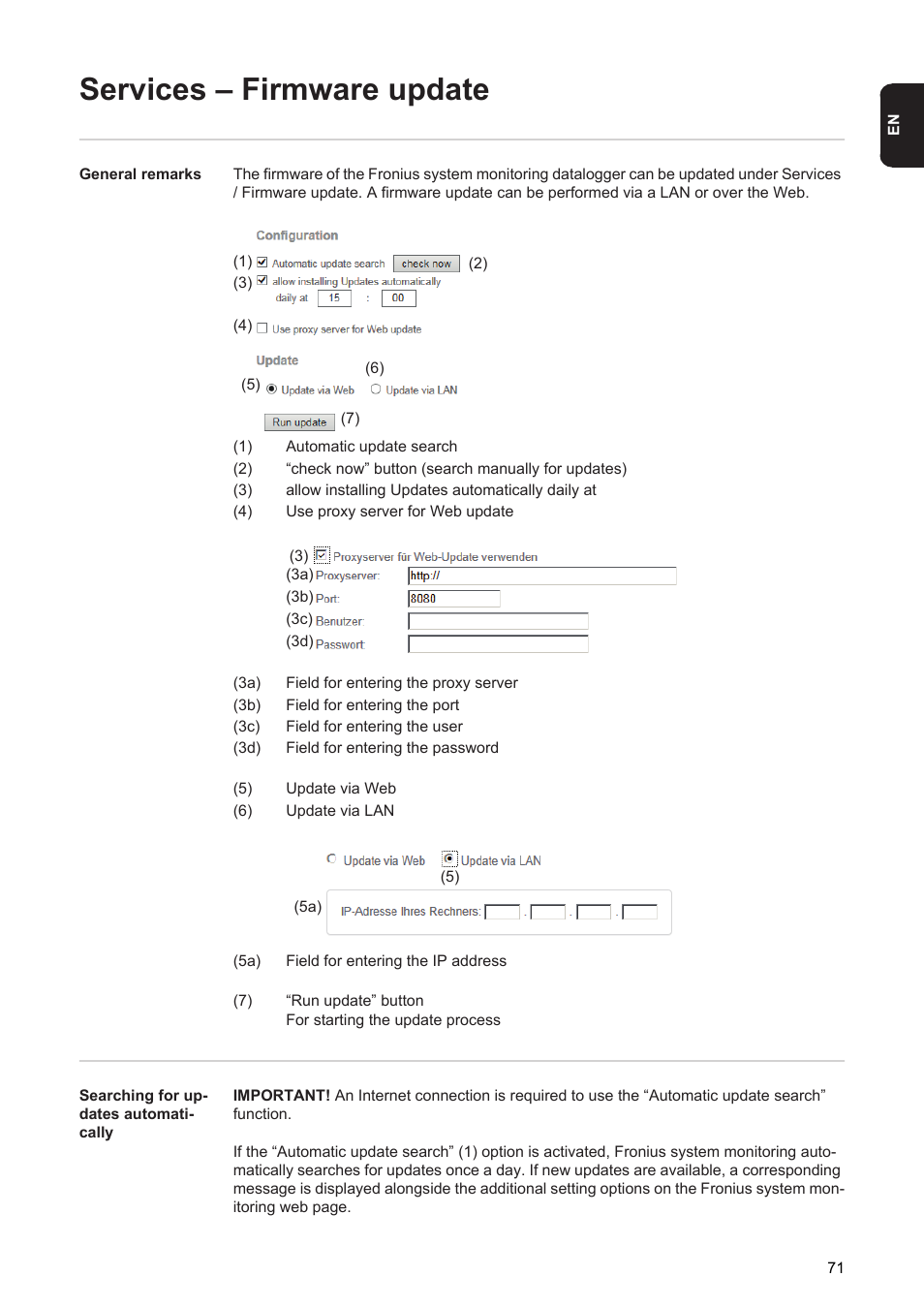 Services – firmware update | Fronius Energy Package User Manual | Page 73 / 128