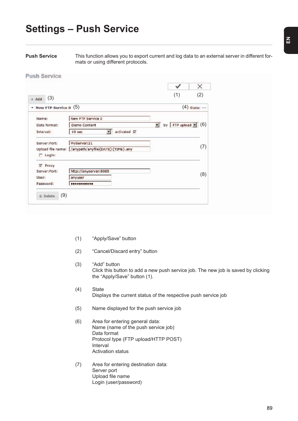 Settings – push service | Fronius Energy Package User Manual | Page 91 / 128