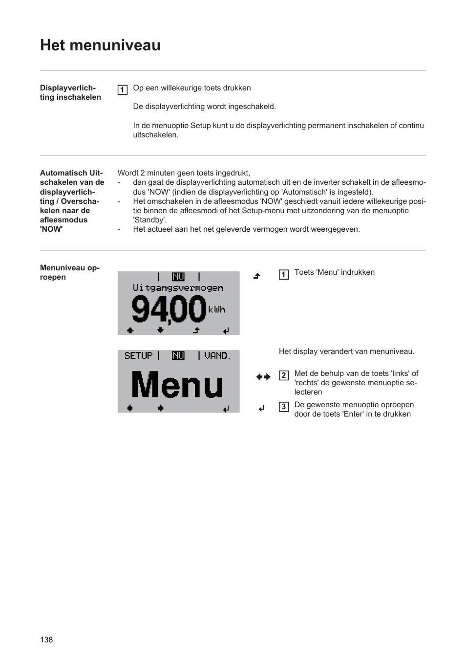 Het menuniveau | Fronius Agilo 360.0-3 TL User Manual | Page 140 / 166