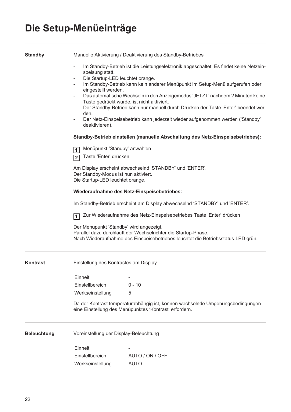 Die setup-menüeinträge | Fronius Agilo 360.0-3 TL User Manual | Page 24 / 166