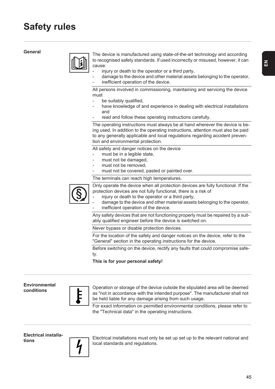 Safety rules | Fronius Agilo 360.0-3 TL User Manual | Page 47 / 166