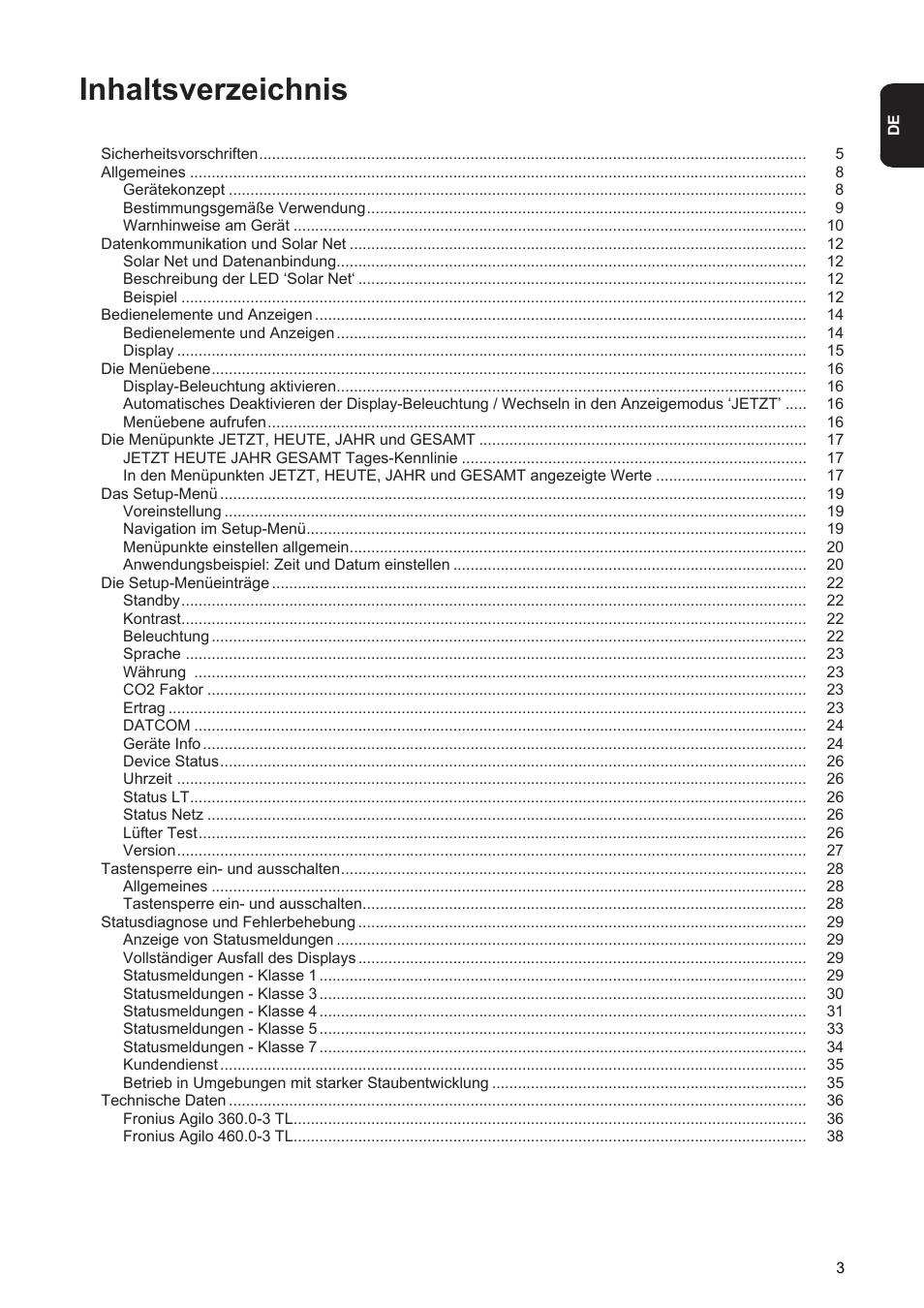 Fronius Agilo 360.0-3 TL User Manual | Page 5 / 166