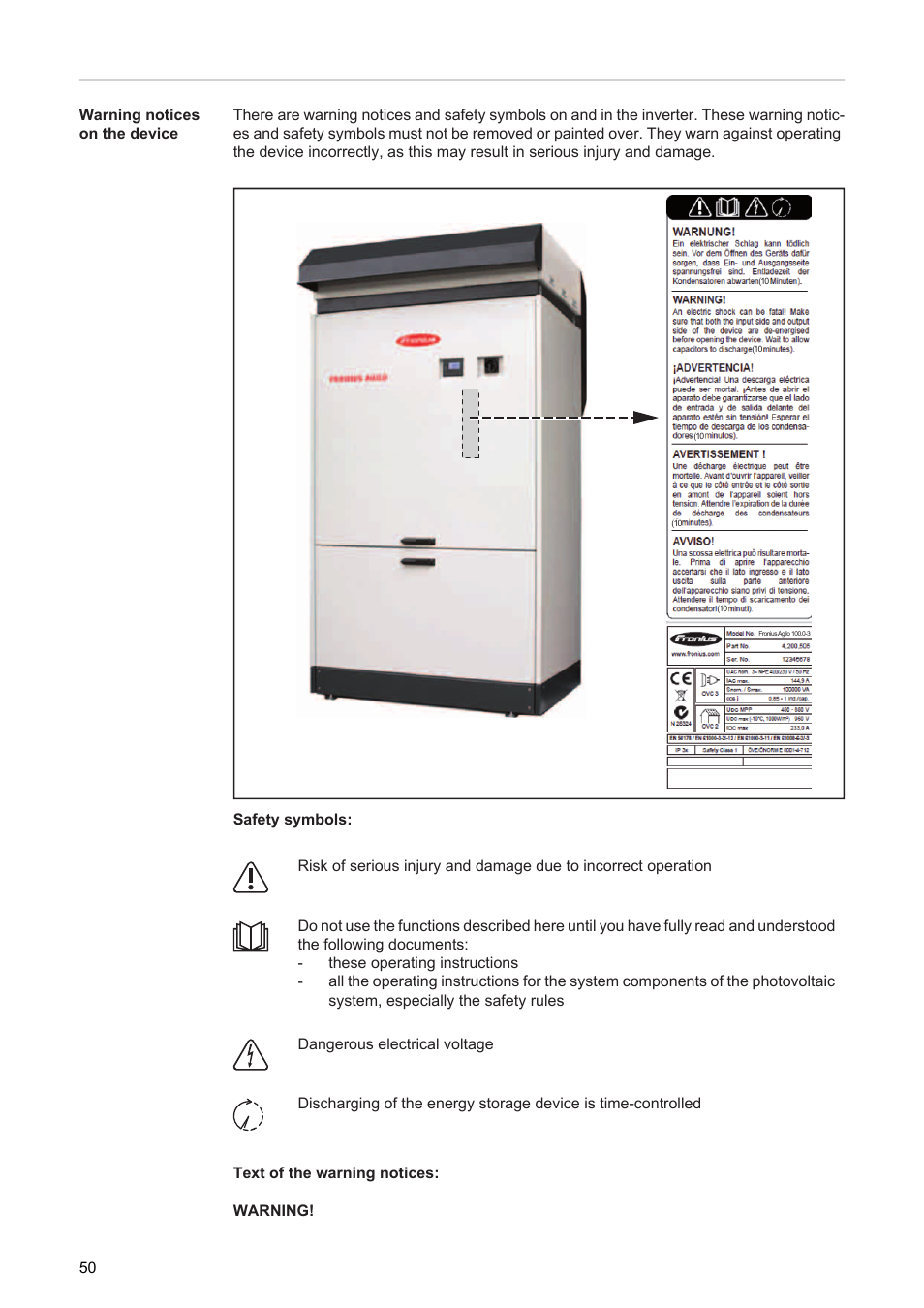 Fronius Agilo 360.0-3 TL User Manual | Page 52 / 166