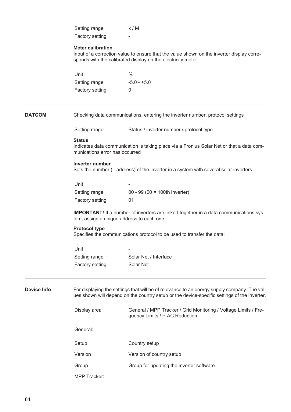 Fronius Agilo 360.0-3 TL User Manual | Page 66 / 166